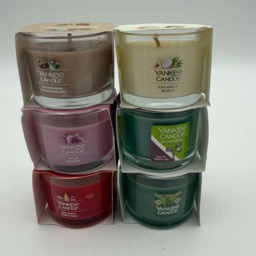 Yankee Candle 6‎ Small Candles Assorted Scents Coconut Beach Orchid Pear Water